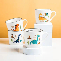 Cartoon Dinosaur Ceramic Water Cup Household Mug Children's Breakfast Cup Milk Cup Gift Cup Cute Cup Coffee Cups