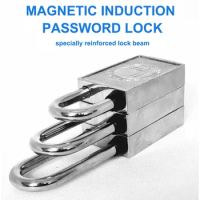 Magnetic Lock Padlock Magnetic Induction Password Lock Magnetic Strip Lock Anti-blocking Rain Rust Pry Door Padlock Home