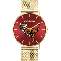 【COACH】官方授權經銷商 虎年紀念款 REXY恐龍米蘭帶手錶-36mm 畢業 禮物(14503872)