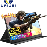 WAIWEI 17.3 Inch 144Hz Portable Monitor 1920*1080 Gaming Monitor 17 HDR Freesync Display IPS Screen PC Laptop Xbox PS4 Switch