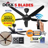 DEKA Ceiling Fan with Remote Control SCX56 DKR56 DX56 Black Kipas Siling 56\ 5 Blades"
