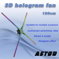 100cm 3D hologram fan holographic effect advertising light hologram display 3D led fan wifi app control customized video display