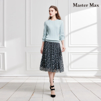【Master Max】鬆緊腰頭斜格紋氣質壓摺裙(8322002)