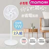【勳風】14吋DC無線桌立兩用循環扇/可用USB行動電源(BHF-S1153)雙入組