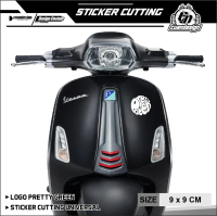 STICKER STIKER CUTTING MOTOR VESPA SCOOPY  MOBIL KACA LAPTOP DLL LOGO PRETTY GREEN