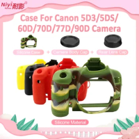 Soft Body Cover Rubber Silicone Case Protective Camera Skin Bag For Canon 5D3 5DS 60D 70D 77D 90D DSLR Camera Accessories
