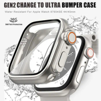 360 Full Waterproof Case for Apple Watch 45mm 41mm Protector Glass IWatch Series 8 7 4 5 6 Se 44mm 40mm Upgrade Change To Ultra