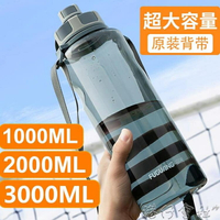 超大容量塑膠水杯子男便攜水瓶太空杯戶外運動大號水壺2000ML 港仔會社