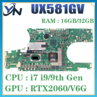 UX581G Mainboard For ASUS Zenbook Pro Duo UX581 UX581GV Laptop Motherboard I7-9750H I9-9980HK RTX2060/6G 16G/32G-RAM