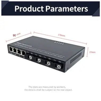 Temukan Media Converter 4 Port FO Optic Fiber 4FO-4LAN 4FIBER 4ETH Ethernet LAN Switch Fiber Optic K