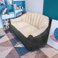 懶人沙發榻榻米【雙人位（深灰拼米色）】