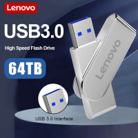 Lenovo 64TB 16TB USB Flash Drive 4TB 2TB USB3.0 Memory Stick โลหะ Pendrive 128GB แฟลชไดรฟ์ความเร็วสูง520เมกะไบต์/วินาทีอุปกรณ์ USB