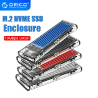 ORICO M2 SSD Case NVME SSD Enclosure M.2 to Type C Transparent Hard Drive Enclosure for NVME PCIE NGFF SATA M Key SSD Disk TCM2