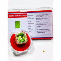 Batu permata natural green moldavite meteor ijo beserta memo