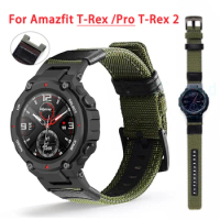 For Huami Amazfit T-rex pro Strap Nylon Watch Band for Xiaomi Huami Tyrannosaurus Smartwatch Accessories Bracelet T-rex 2 22mm
