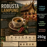 KOPI SORE – ROBUSTA LAMPUNG Premium 250g – Aroma Kuat, Bold, Kopi Hitam Biji (Bean)