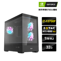 【NVIDIA】i7十六核GeForce RTX 4060{闇AI演算1}電競電腦(i7-13700F/華碩B760/32G/1TB_M.2)