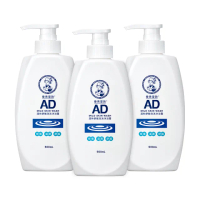 【曼秀雷敦】AD溫和舒敏泡沫沐浴露500ml *3入(舒緩搔癢 乾敏肌 保濕溫和 皮膚科醫生)