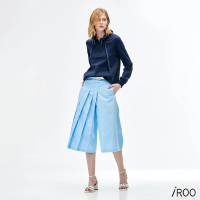 【iROO】天藍壓褶褲裙
