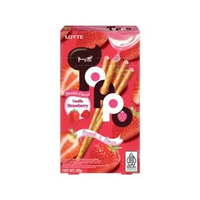 Snack Lotte Toppo Double Flavor Crispy Pretzel Box Vanilla Choco, Cocoa Chocolate, Vanila Strawberry