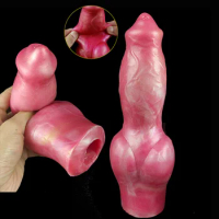 Realistic Dog Knot Penis Sleeve Soft Silicone Penis Extender Male Cock Enlargement Mixed Color Condom Couple Dick Cover Sex Toys