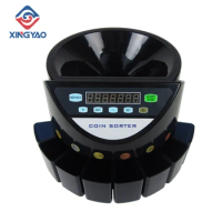 EUR Automatic Coin Sorter/Counter For EURO Black Coins Counting machine Mix Coin Value counter