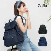 【Zoila】時尚媽媽包-簡約束口後背包-大(育兒包/輕量/防潑水/14吋筆電包)