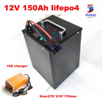 Lifepo4 12V 150AH battery+10A Charger Voltage display for replacement lead-acid battery UPS communication solar lamp inverter