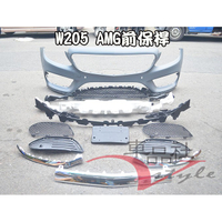 【車品社空力】賓士BENZ W205 C300 AMG樣式 大包 前保桿 後保桿 側裙 素材