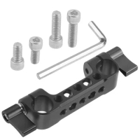 Universal 15mm Dual Hole Pipe Clamp Base Aluminum Alloy Dual Rod Clamp Mounting Adapter For 15mm Rail Rod DSLR Camera Accessory