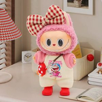 現貨labubu公仔衫 拉布布娃衣可愛卡通連體衣服搪膠甜美套裝一二三代配件