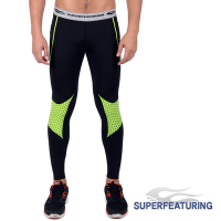 SUPERFEATURING 專業跑步三鐵 Hicolor壓縮緊身褲 亮綠