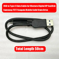 USB3.2 Gen2 10Gbps USB to Type C Data Cable for Western Digital HP SanDisk Samsung T5T7 Seagate Mobile Solid State Drive Cable