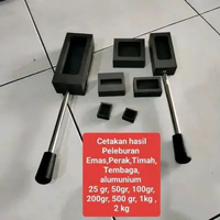 Cetakan Leburan Emas,Perak,Timah, Tembaga 5 Lobang/Singen Grafit 5 hole model persegi panjang dan Bu
