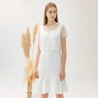 【EPISODE】高雅氣質顯瘦蕾絲兩件套雪紡洋裝124191（白）