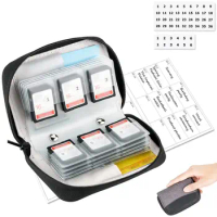 28 Slots Memory Card Case Holder SD Card Organizer Storage Pouch for 24 SD SDXC SDHC Cards + 4 CF XQD Cards For DSLR SLR Camera