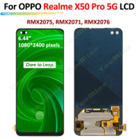Original Amoled For Oppo Realme X50 Pro 5G LCD Display Screen Touch Digitizer Assembly For Realme X50 Pro LCD RMX2075, RMX2071