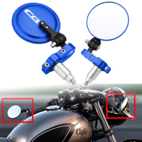 For Honda CB125R CB150R CB190R CB250R CB300R CB400 CB500X CB500R Motorcycle 7/8" Handle Bar End Side Mirrors Foldable 3" Round