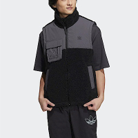 Adidas Ww Sherpa Vest [IC8160] 男 運動背心 休閒 立領 工裝 抓毛絨 國際版 灰黑