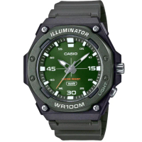 【CASIO 卡西歐】卡西歐運動指針膠帶錶-綠色(MW-620H-3A 台灣公司貨)