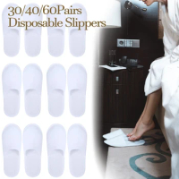 30-180Pairs Disposable Slippers For Guests Hotel Amenities Sets Closed Toe Slippers Unisex Non-Slip Slippers for Home Guests