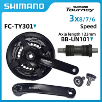 Shimano Tourney FC-TY301 FC-TY501 MTB Bike Cranset 42-34-24T Square Hole Crankset 6/7/8 Speed 170MM Crank