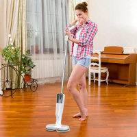 Cordless Electric Mop Dual-Motor Low Noise Electric Spin Mop with Water Tank USB Charging Handheld Mops Floor Cleaning Tool