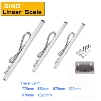 SINO 0.005mm Linear Scale Encoder TTL Grating Glass Ruler Sensor for Milling Lathe Machine 770 ~1020mm travel length