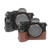 PU Leather Half Camera Case Bottom Bag Cover For Sony A7II A7S II A7R II A9 A7R3 A7 III A7R III A7R4 A7R IV