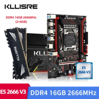 Kllisre motherboard kit xeon x99 E5 2666 V3 LGA 2011-3 CPU 2pcs X 8GB =16GB 2666MHz DDR4 NON-ECC Desktop memory