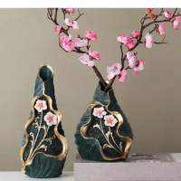 Chinese vase Resin Embossed flowers Rockery irregular handicraft ornaments Flower arrangement Home Decoration Flower vase