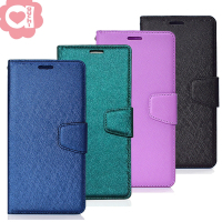 Samsung Galaxy A42 5G 月詩蠶絲紋時尚皮套 多層次插卡功能 側掀磁扣手機殼/保護套-藍綠紫黑