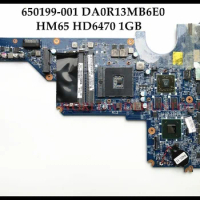 High quality 650199-001 For HP Pavilion G4-1000 G6-1000 Laptop Motherboard 650199-001 DA0R13MB6E0 HM65 PGA989 DDR3 HD6470 1GB