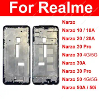 LCD Front Frame Housing Cover For Realme Narzo 10 20 30 50 Pro 10A 20 20A 30 30A 50A 50i Prime LCD Screen Front Case